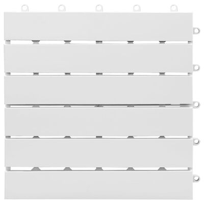 vidaXL Decking Tiles 30 pcs White 11.8"x11.8" Solid Wood Acacia