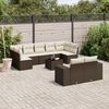 vidaXL Garden Sofa Set Brown and Cream White