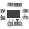 vidaXL 8 Piece TV Cabinet Set Concrete Grey Engineered Wood (2x804521+804495)