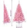 vidaXL Artificial Pre-lit Christmas Tree with 300 LEDs Pink 70.9" PVC