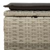 vidaXL Garden Stool Light grey Poly Rattan 21.7 x 21.7 x 14.6 in