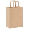 vidaXL Paper Bags 250 pcs with Handles Brown 21x11x28 cm