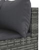vidaXL Patio Lounge Set Gray PE rattan, powder-coated steel, tempered glass