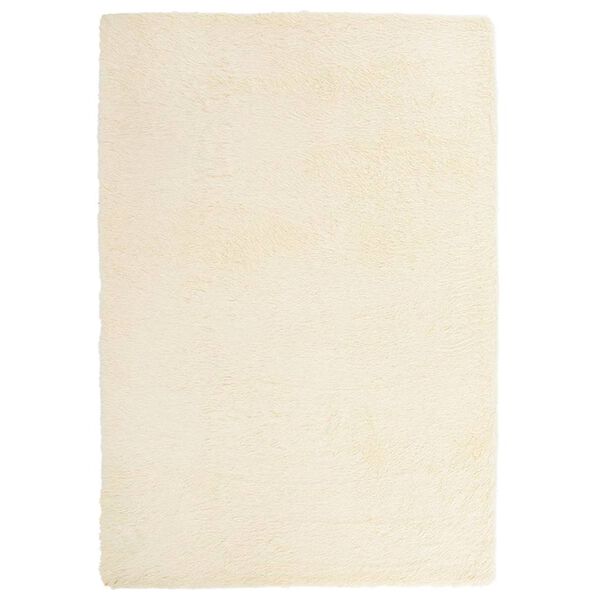 vidaXL Shaggy Rug Cream 100% Polyester 78.7 x 114.2 in Foldable