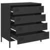 vidaXL Sideboard Black Cold-rolled steel Medium Sideboard Rectangular
