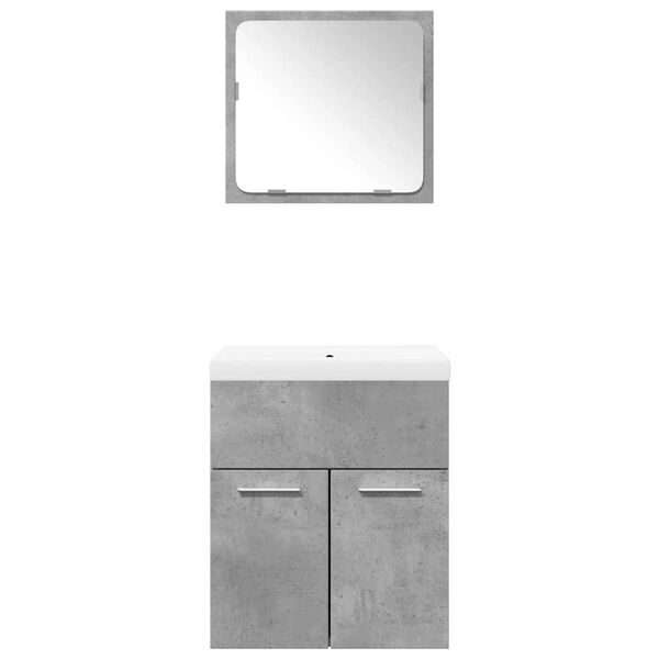 vidaXL Bathroom Furniture Set Concrete Grey, White