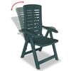 vidaXL Garden Chair Set of 4 Green Plastic Standard Foldable