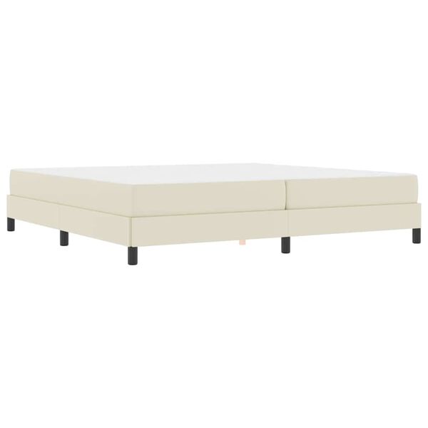 vidaXL Bed with Mattress Cream 78.7&ldquo; x 78.7&rdquo; Faux leather