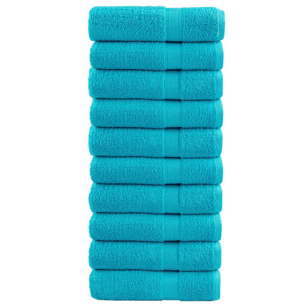 vidaXL Hand Towel Set of 10 Turquoise 100% Cotton 19.7 x 39.4 in