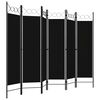 vidaXL 6-Panel Room Divider Black 94.5"x70.9"