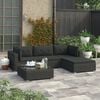 vidaXL Patio Lounge Set Set of 5 Black PE Rattan Modular