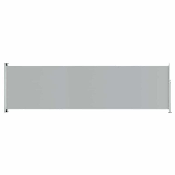 vidaXL Side Awning Grey Polyester with PU coating, Powder-Coated Steel