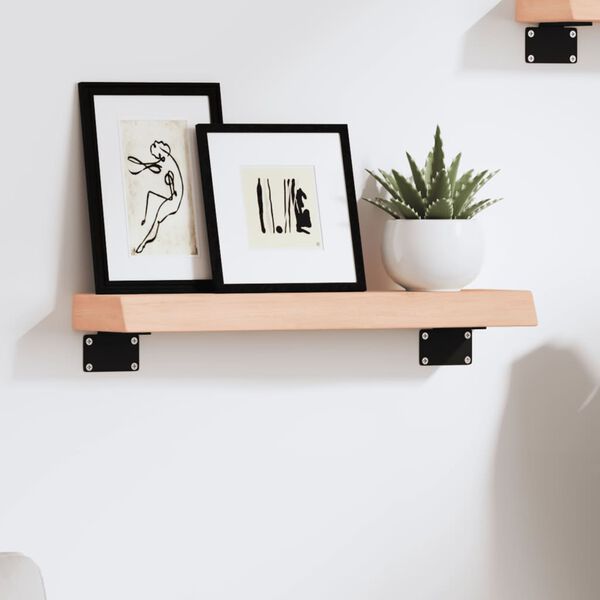 vidaXL Wall Shelf Medium brown Solid oak wood Small Decorative Inlays