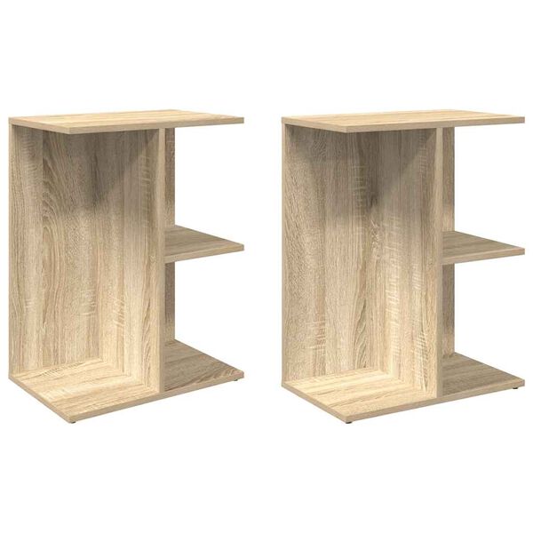 vidaXL Bedside Table Set of 2 Sonoma Oak Engineered Wood