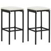 vidaXL Garden Bar Set Black PE rattan 3 Piece Set Footrest