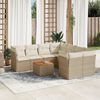 vidaXL Garden Sofa Set Beige PE rattan Large Removable Covers