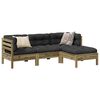vidaXL Garden Sofa Set Anthracite, Pine Pine Wood Large Modular