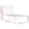 vidaXL Bed Frame Black Powder-Coated Steel Small Single Bed Frame