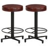 vidaXL Bar Stool Set of 2 Brown, Black Real leather, Powder-Coated Iron
