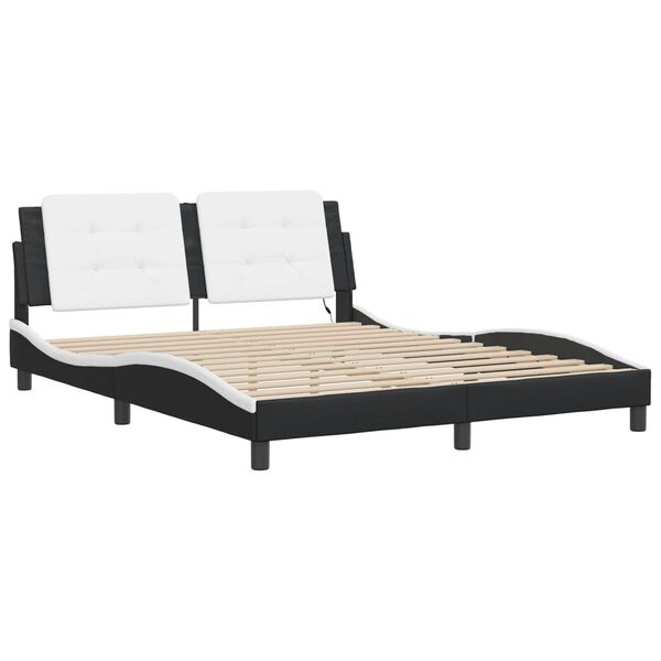 vidaXL Bed Frame Black and White