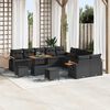 vidaXL Garden Sofa Set with Cushion 17 pcs Black Poly Rattan