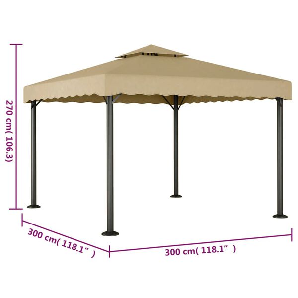 vidaXL Gazebo Taupe
