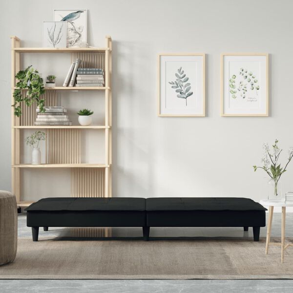 vidaXL Sofa Bed Black Fabric
