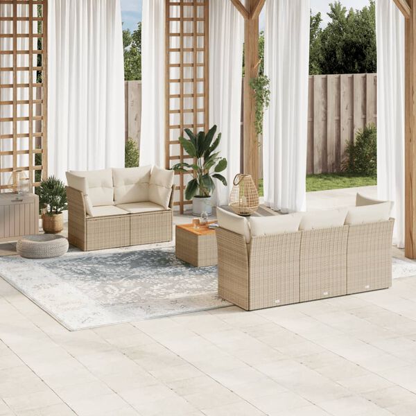 vidaXL Garden Sofa Set Beige