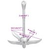 vidaXL Folding Anchor Silver 5.5 lb Malleable Iron