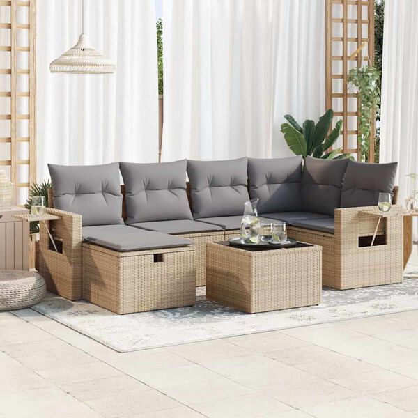 vidaXL Garden Sofa Set Beige
