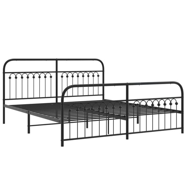 vidaXL Bed Frame Black Steel Full Bed Frame Rectangular Durable