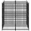 vidaXL Dog Kennel Black Powder-coated steel Large Durable Dog Kennel