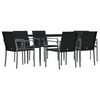 vidaXL Garden Dining Set Black