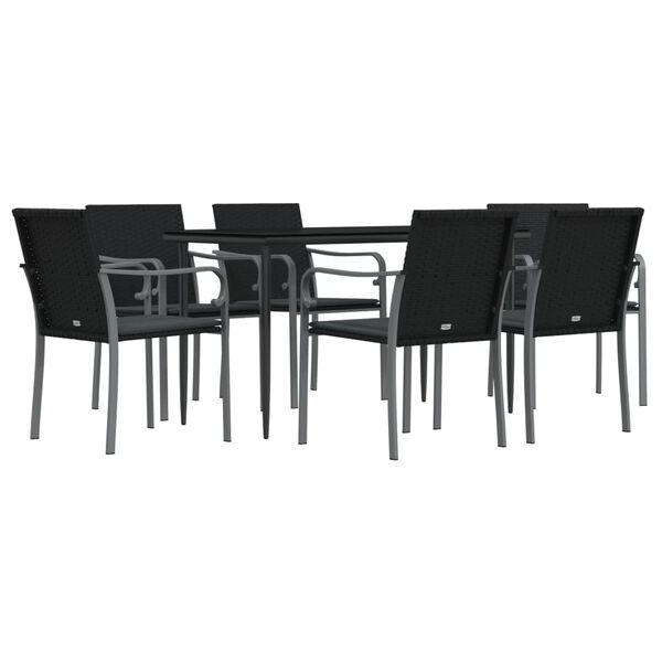 vidaXL Garden Dining Set Black
