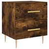 vidaXL Bedside Cabinet Set of 2 Smoked Oak Engineered wood, Iron Medium