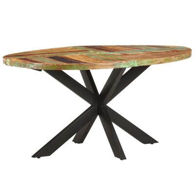 vidaXL Dining Table 63"x35.4"x29.5" Solid Reclaimed Wood