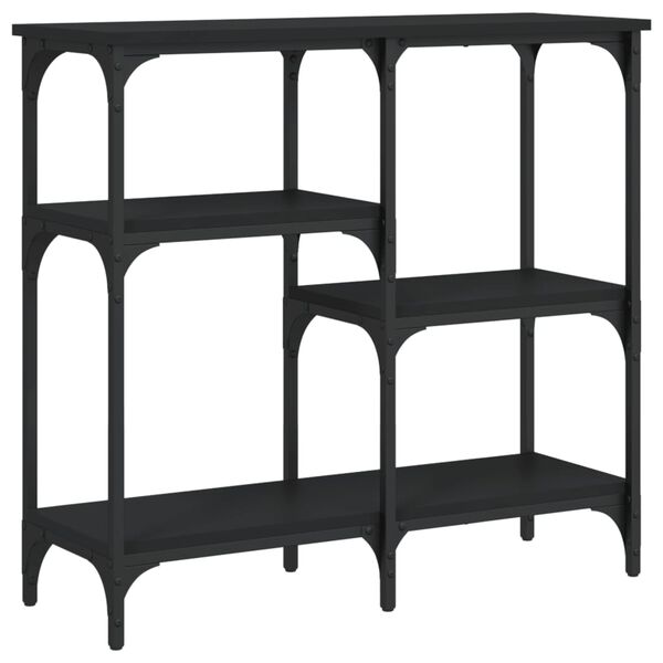vidaXL Console Table Black Engineered wood, Metal Narrow Adjustable Feet