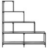 vidaXL Bookcase Grey Sonoma Engineered Wood, Powder-Coated Steel Medium