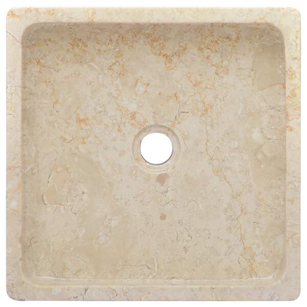 vidaXL Sink Cream 15.7"x15.7"x3.9" Marble