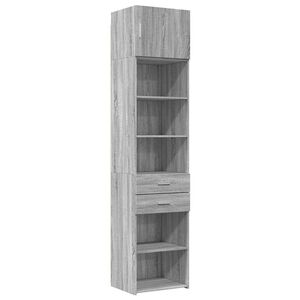 vidaXL Slim Storage Cabinet Grey Sonoma Engineered Wood Slim/Tall