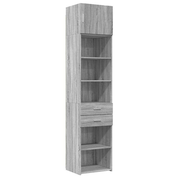 vidaXL Slim Storage Cabinet Grey Sonoma Engineered Wood Slim/Tall