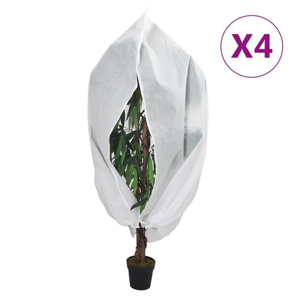 vidaXL Plant Fleece Cover Set of 4 White