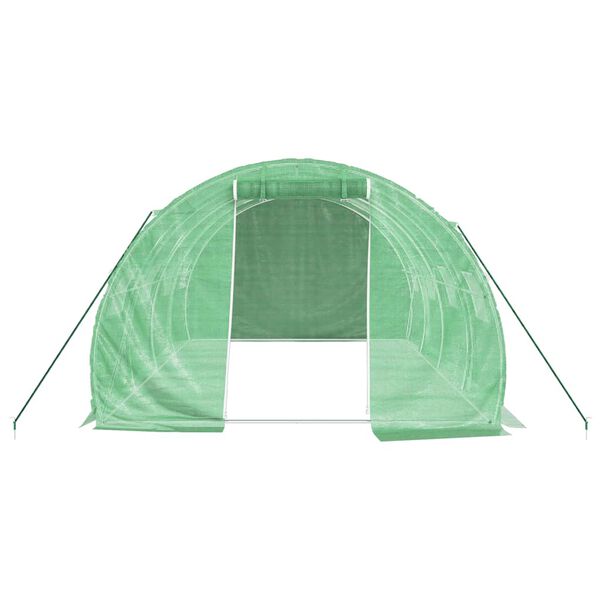vidaXL Greenhouse Green Polyethylene (PE), Galvanized Steel Large
