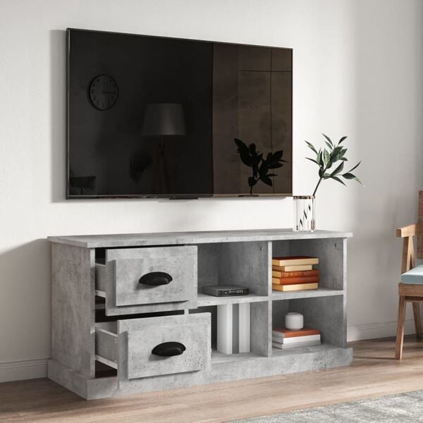 vidaXL TV Cabinet Concrete Gray Engineered Wood Medium TV Cabinet