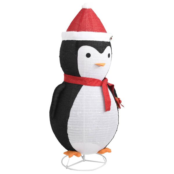 vidaXL Snow Penguin Figure Black and White Polyester, Steel Large