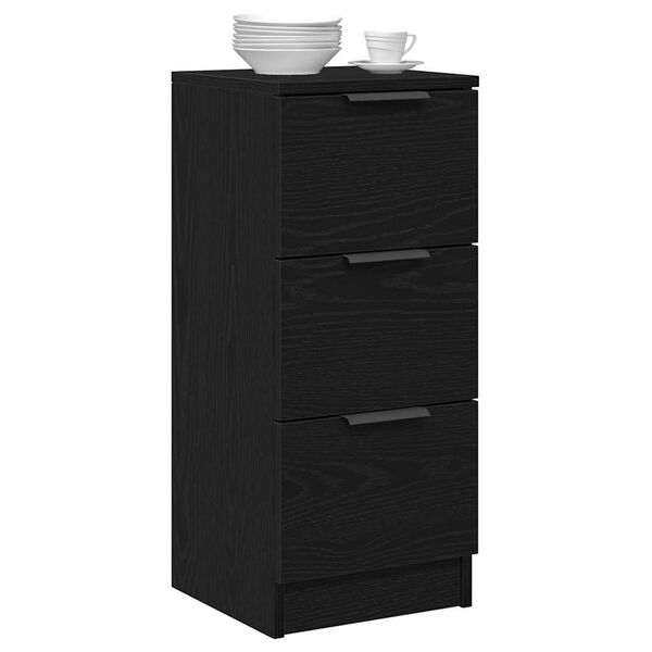 vidaXL Sideboards 2 pcs Black oak 30 x 30 x 70 cm Engineered wood