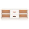 vidaXL TV Cabinet White Solid Pine Wood 39.4 in x 13.4 in x 15.7 in
