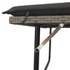 vidaXL Garden Bench Grey PE rattan 2-seater Convertible