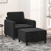 vidaXL Sofa Chair With Footstool Black