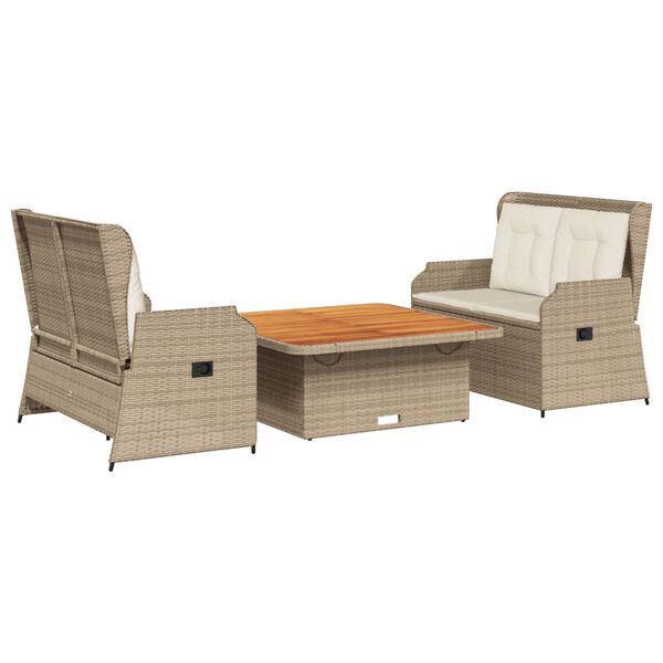 vidaXL Patio Lounge Set Beige and Cream White